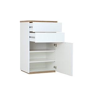 Meuble Multifonction Mundi 3 Tiroirs - Oak / Blanc 