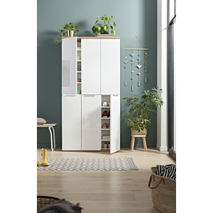 Meuble Multifonction Mundi 6 Portes Oak / Blanc