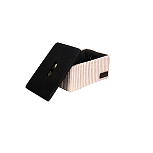 Boite De Rangement Côtelé Avec Couvercle 28.5X18.5X14.5Cm - Beige