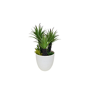 Plante Artificielle Avec Pot En Melamine 20X19X33Cm - Blanc Plantes et fleurs artificielles