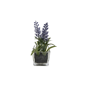 Lavande Artificielle Avec Pot En Verre 9,5X9X15Cm - Blanc Soldes été vague 2
