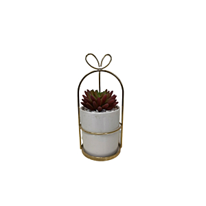 Plante Artificielle Avec Pot En Ceramic 9,5X9,5X21 Cm - Blanc Soldes été vague 2