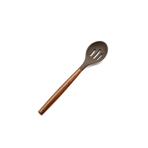Cuillère À Fentes Acacia Avec Silicone - Beige Préparations culinaires