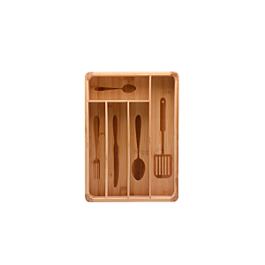 Range Couverts Bambou Sériegraphie - Beige Naturel Offres Ramadan