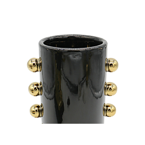 Vase En Céramique Noir Avec Sphères - Noir