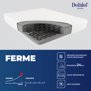 Matelas Dolidol Lhamza 2 Places 160X200Cm - Blanc