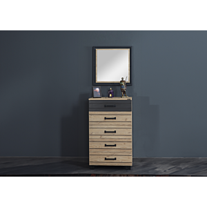 Miroir Boss - Gris Foncé / Beige