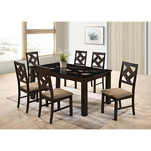 Set Saveur Table + 6 Chaises - Marron