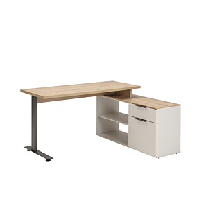Bureau Avec Crédence Pronto - Chêne