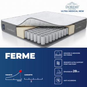 Matelas Doremi Ultra Medical New 180X200Cm - Gris / Blanc
