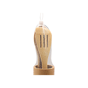 Set D'Ustensiles Bambou Blanc 3 Pièces+ 1 Support - Beige