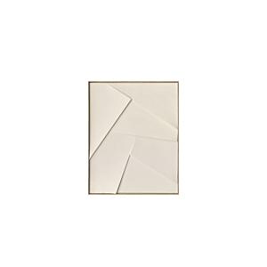 Tableau Geometrique Handmade Avec Cadre - Blanc Décoration
