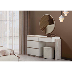 Commode Merkur 4Tiroirs - Blanc / Chêne