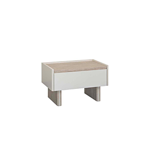 Table De Chevet Merkur - Blanc / Chêne